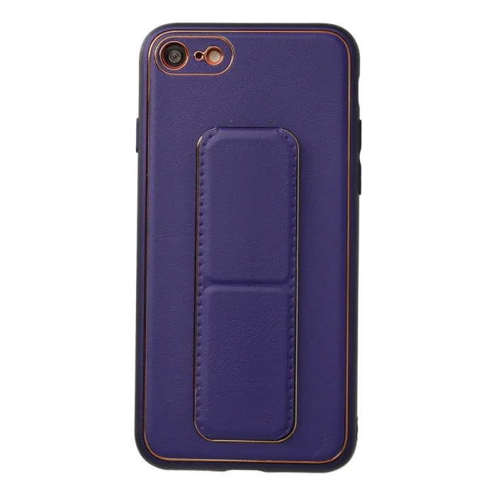 BUĞZ İphone 7 Kılıf Coco Deri Standlı Kapak - Mor