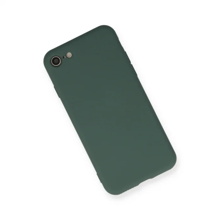 BUĞZ İphone 7 Kılıf Nano İçi Kadife Silikon - Koyu Yeşil