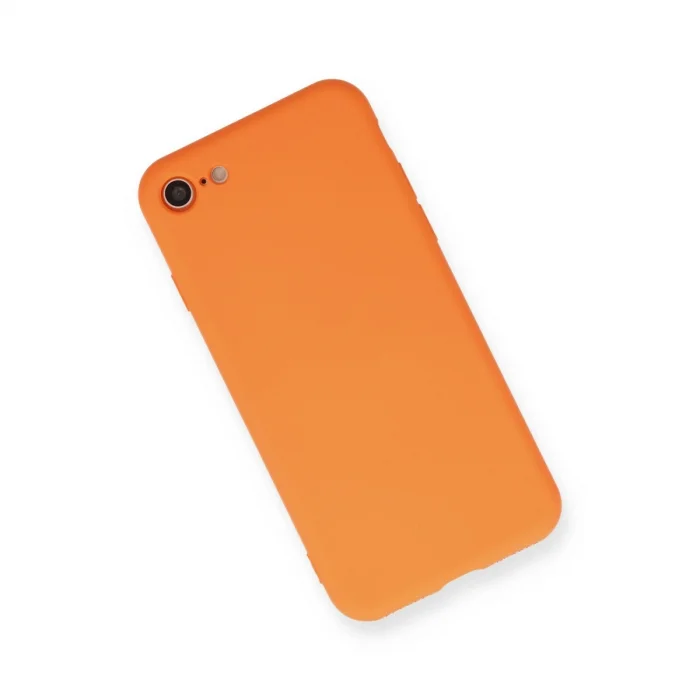 BUĞZ İphone 7 Kılıf Nano İçi Kadife Silikon - Turuncu