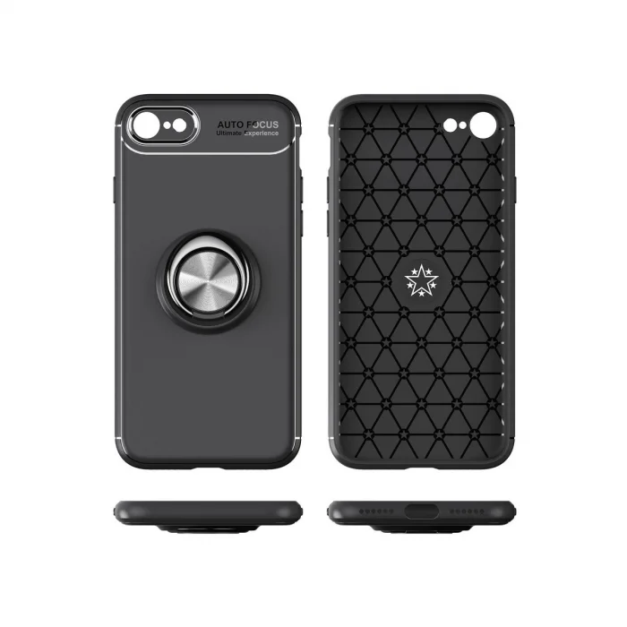 BUĞZ İphone 7 Kılıf Range Yüzüklü Silikon - Kırmızı