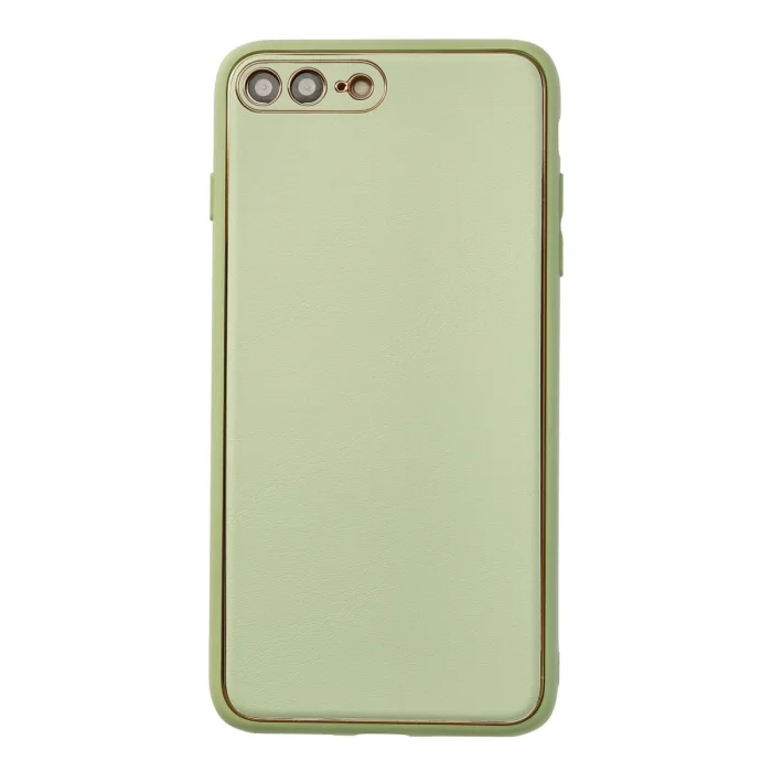 BUĞZ İphone 7 Plus Kılıf Coco Deri Silikon Kapak - Açık Yeşil