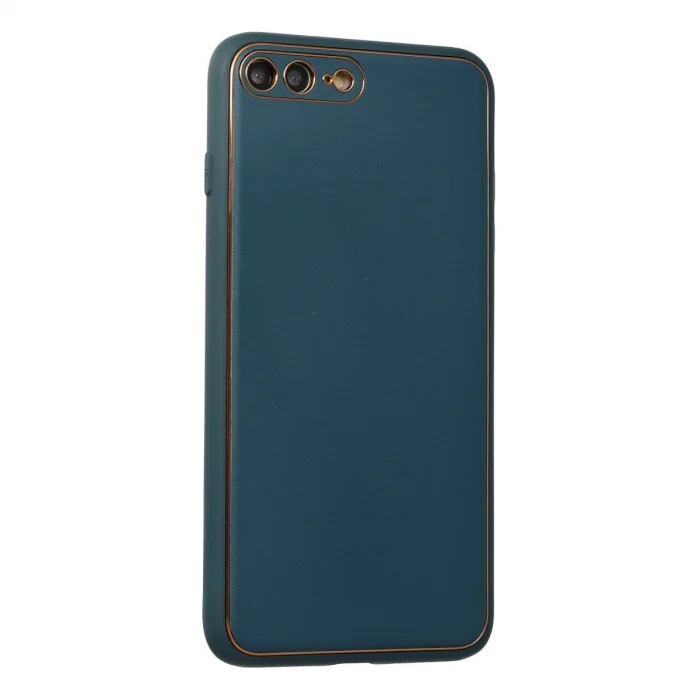 BUĞZ İphone 7 Plus Kılıf Coco Deri Silikon Kapak - Mavi