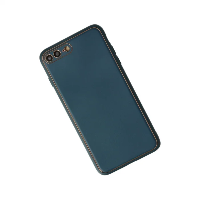 BUĞZ İphone 7 Plus Kılıf Coco Deri Silikon Kapak - Mavi