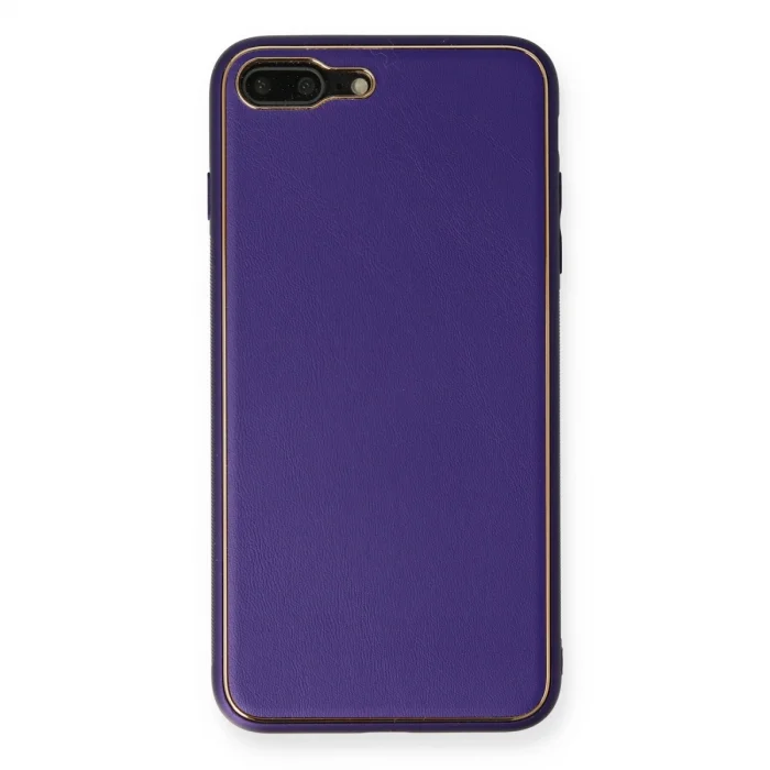 BUĞZ İphone 7 Plus Kılıf Coco Deri Silikon Kapak - Mor