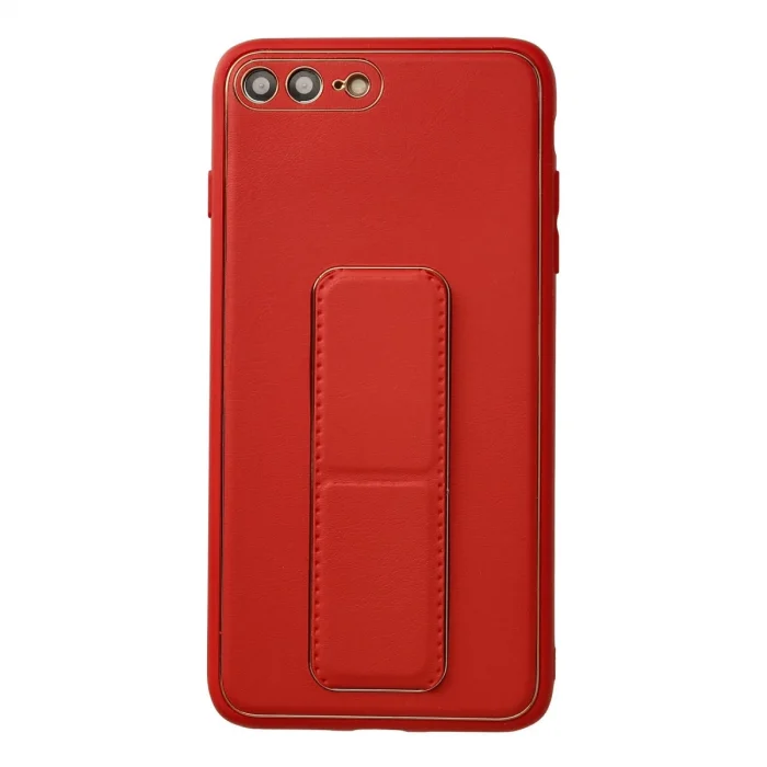 BUĞZ İphone 7 Plus Kılıf Coco Deri Standlı Kapak - Kırmızı