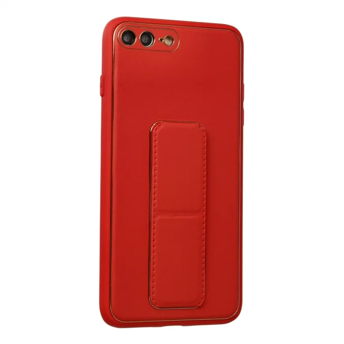 BUĞZ İphone 7 Plus Kılıf Coco Deri Standlı Kapak - Kırmızı