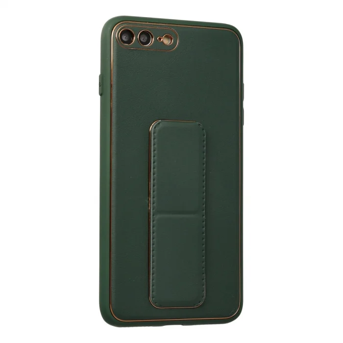 BUĞZ İphone 7 Plus Kılıf Coco Deri Standlı Kapak - Yeşil