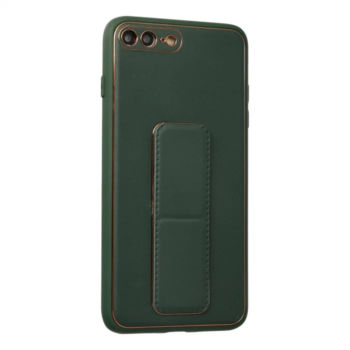 BUĞZ İphone 7 Plus Kılıf Coco Deri Standlı Kapak - Yeşil