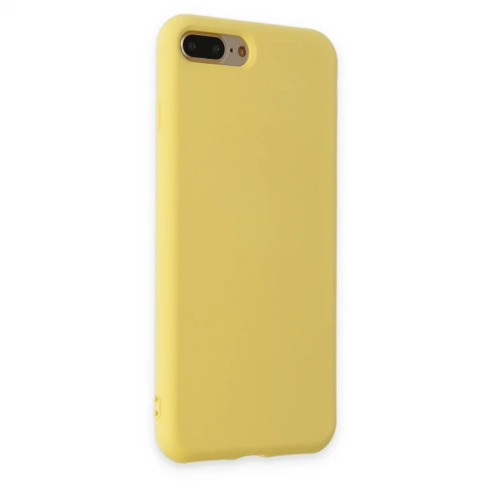BUĞZ İphone 7 Plus Kılıf Nano İçi Kadife Silikon - Sarı
