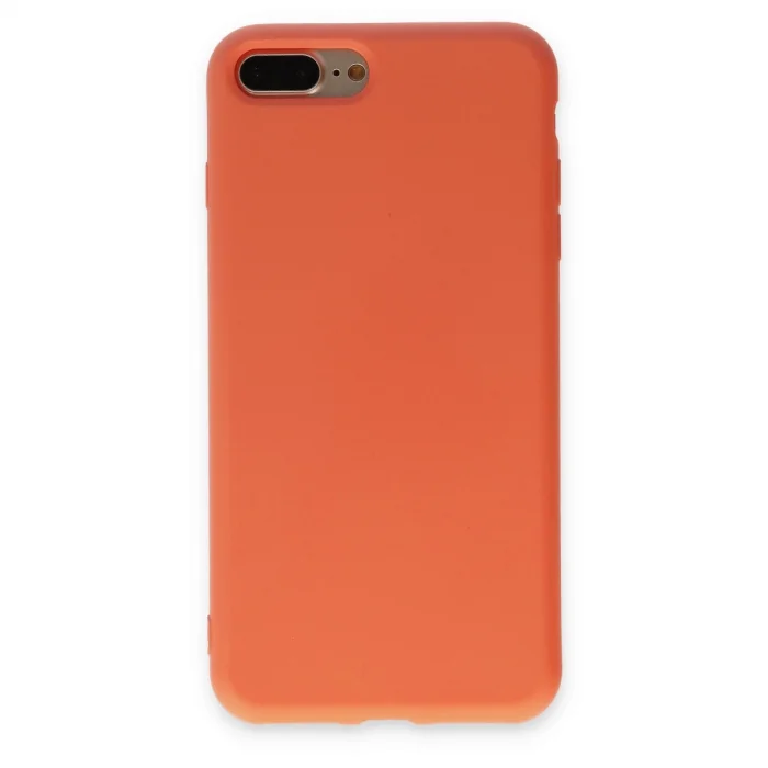 BUĞZ İphone 7 Plus Kılıf Nano İçi Kadife Silikon - Turuncu