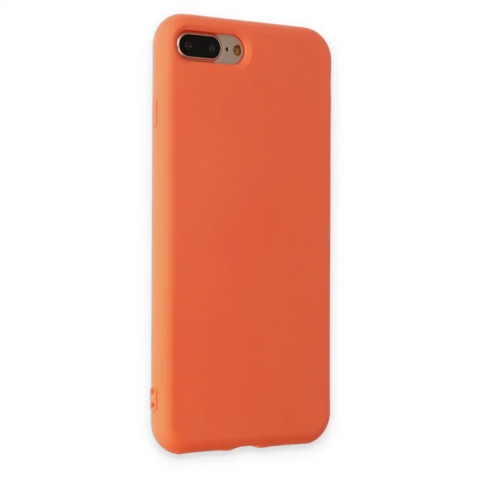 BUĞZ İphone 7 Plus Kılıf Nano İçi Kadife Silikon - Turuncu