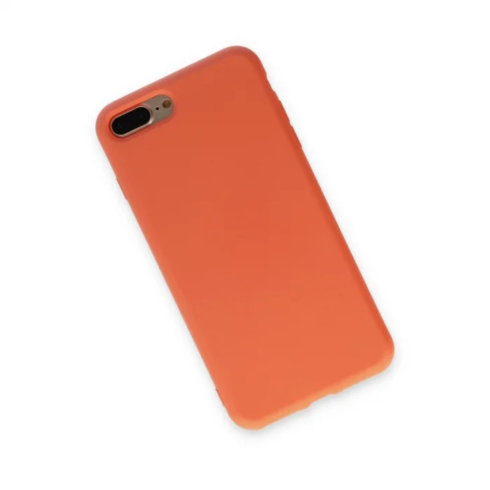 BUĞZ İphone 7 Plus Kılıf Nano İçi Kadife Silikon - Turuncu