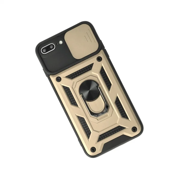 BUĞZ İphone 7 Plus Kılıf Pars Lens Yüzüklü Silikon - Gold