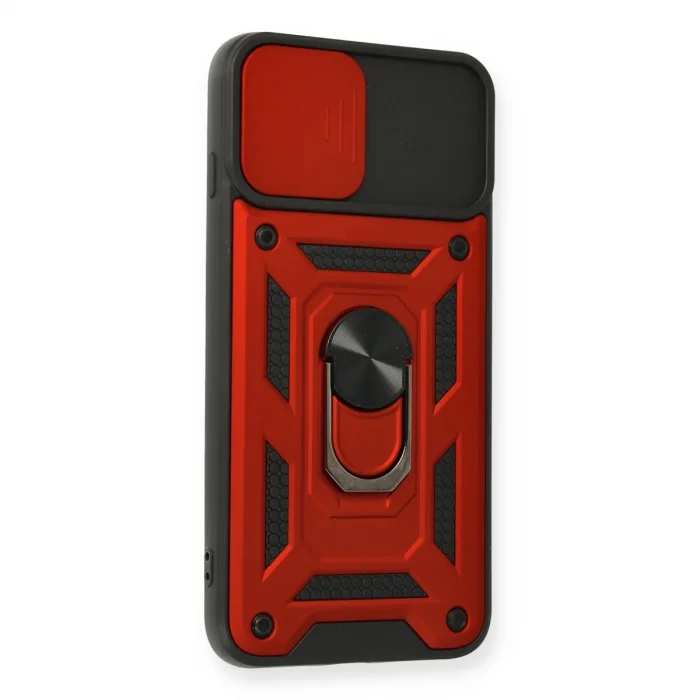 BUĞZ İphone 7 Plus Kılıf Pars Lens Yüzüklü Silikon - Kırmızı