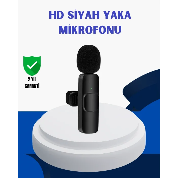 BUĞZ iPhone İçin Çift Mikrofonlu Telsiz Yaka Mikrofonu 360 Derece HD Ses