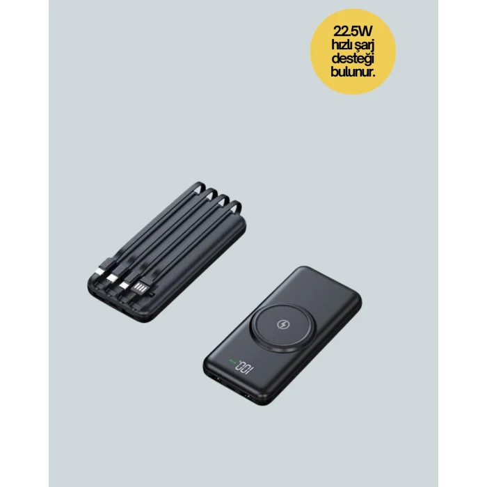 BUĞZ iPhone ve Android Uyumlu 10000mAh Powerbank – Hem Kablolu Hem Kablosuz - Lisinya