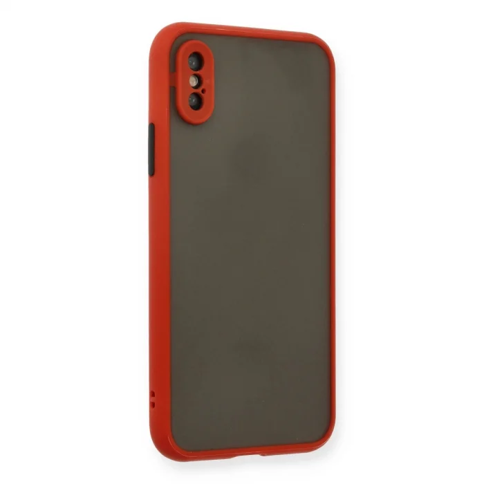 BUĞZ İphone X Kılıf Montreal Silikon Kapak - Kırmızı