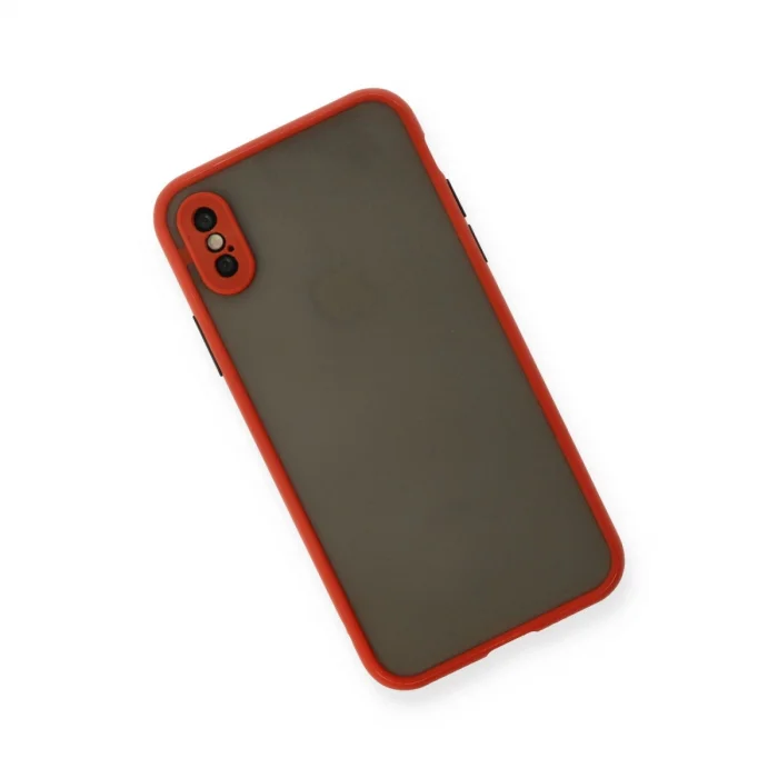 BUĞZ İphone X Kılıf Montreal Silikon Kapak - Kırmızı