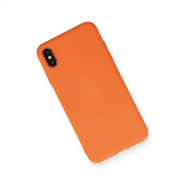 BUĞZ İphone X Kılıf Nano İçi Kadife Silikon - Turuncu