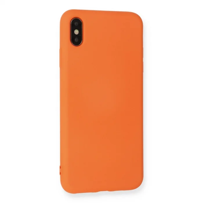 BUĞZ İphone X Kılıf Nano İçi Kadife Silikon - Turuncu