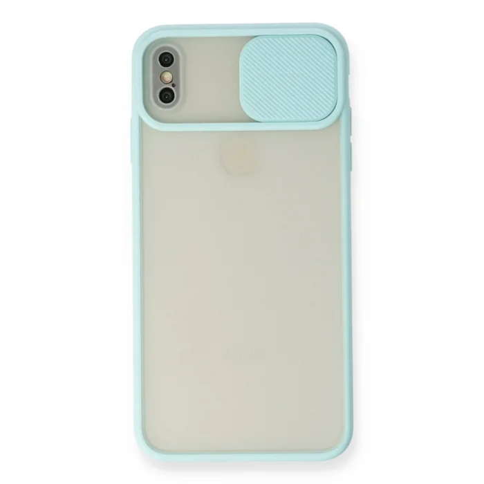 BUĞZ İphone X Kılıf Palm Buzlu Kamera Sürgülü Silikon - Turkuaz