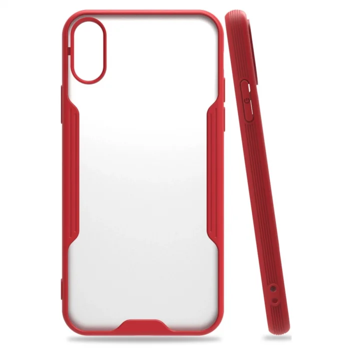 BUĞZ İphone X Kılıf Platin Silikon - Kırmızı