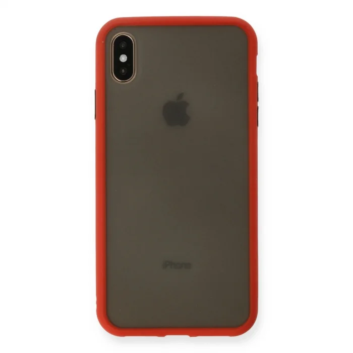 BUĞZ İphone Xs Max Kılıf Montreal Silikon Kapak - Kırmızı
