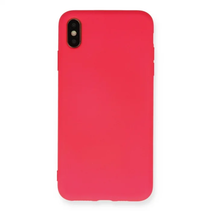 BUĞZ İphone Xs Max Kılıf Nano İçi Kadife Silikon - Koyu Pembe