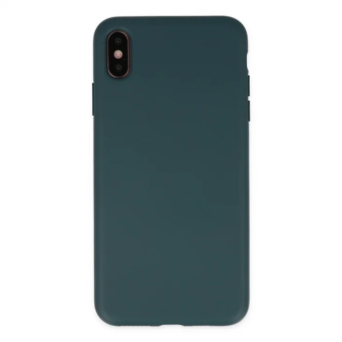 BUĞZ İphone Xs Max Kılıf Nano İçi Kadife Silikon - Koyu Yeşil