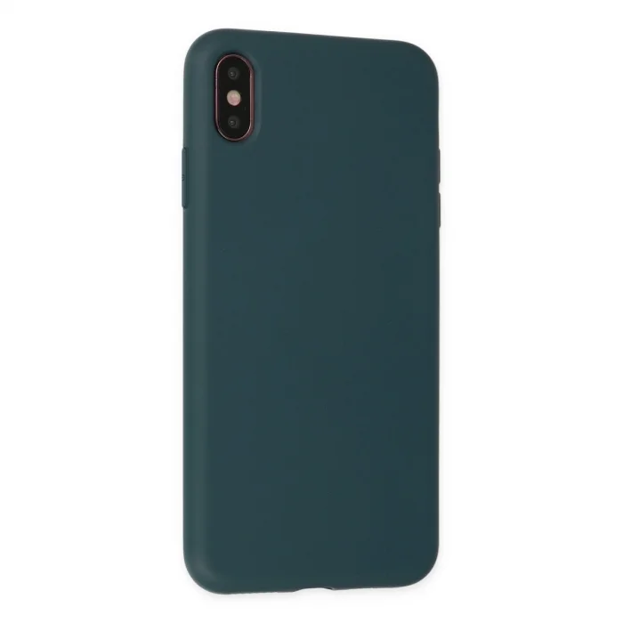 BUĞZ İphone Xs Max Kılıf Nano İçi Kadife Silikon - Koyu Yeşil
