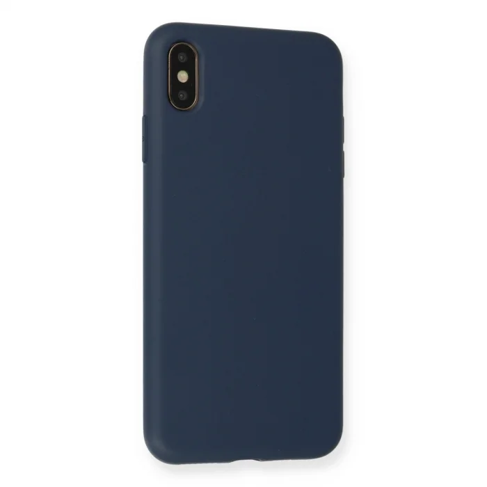 BUĞZ İphone Xs Max Kılıf Nano İçi Kadife Silikon - Lacivert