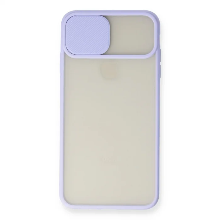 BUĞZ İphone Xs Max Kılıf Palm Buzlu Kamera Sürgülü Silikon - Lila