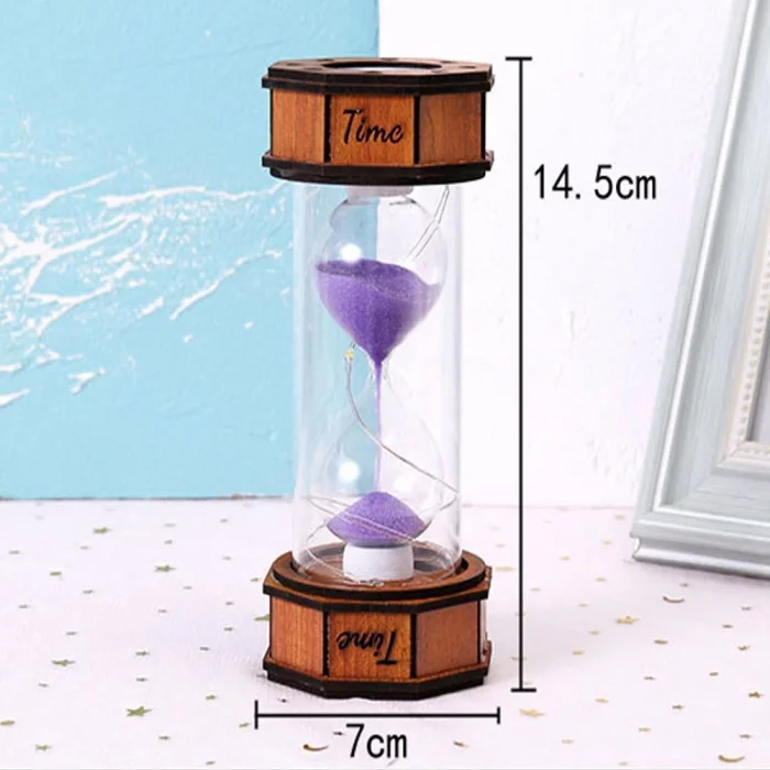 BUĞZ Işikli Dekoratif Ahşap Kum Saati