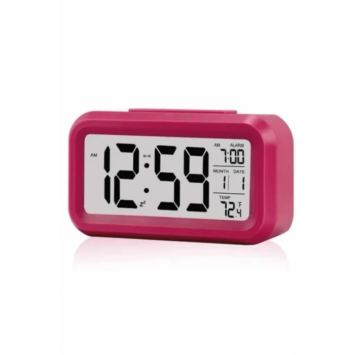  Işıklı Dereceli Masa Ofis Saati Alarmlı Termometre Takvim Çalar Saat