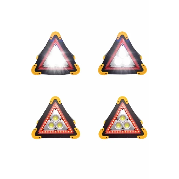 BUĞZ Işıklı İkaz Lambası Reflektör Şarjlı Işıklı Üçgen LED Acil Durum Feneri