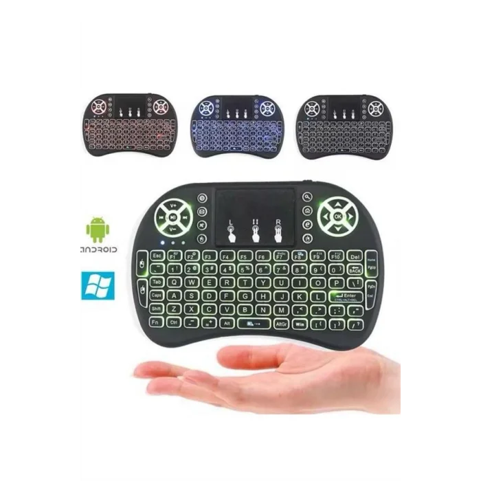 BUĞZ Işıklı Kablosuz Mini Klavye ve Dokunmatik Mouse Seti Türkçe Kablosuz - BUĞZ