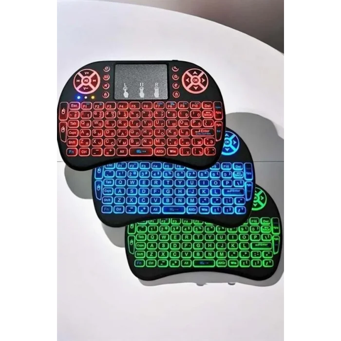  Işıklı Kablosuz Mini Q Klavye Tüm Cihazlara Uyumlu
