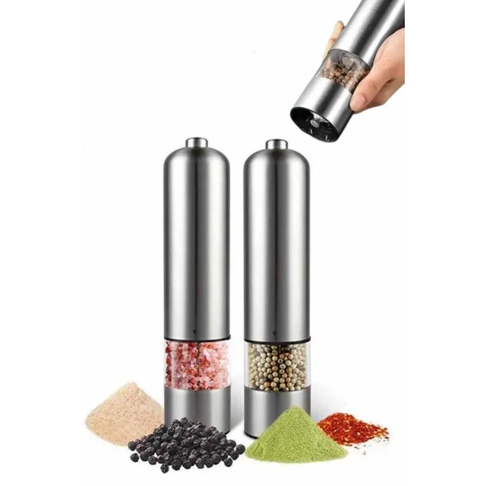  Işıklı Otomatik Tuz ve Karabiber Öğütücü Baharat Öğütücü