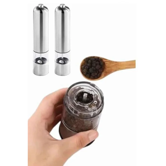  Işıklı Otomatik Tuz ve Karabiber Öğütücü Baharat Öğütücü