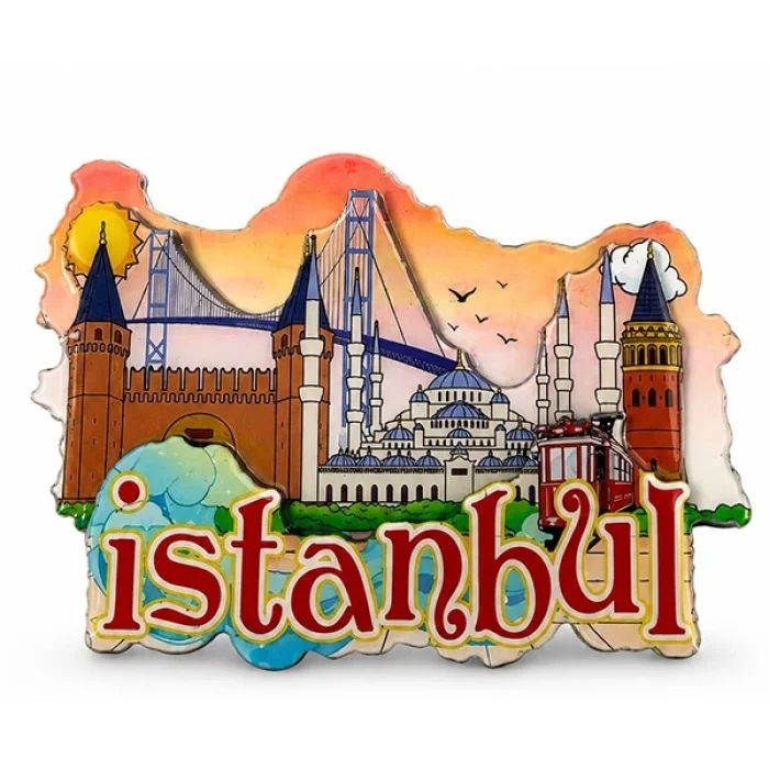 BUĞZ İstanbul Temalı Ahşap Buzdolapı Süsü Magnet Alk5938