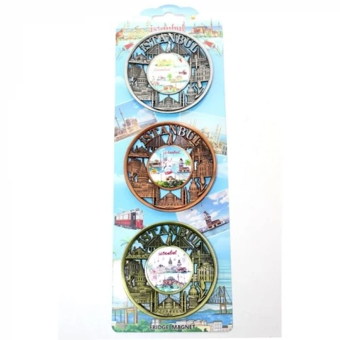  İstanbul Temalı Metal Magnet 3lü Set Model 2