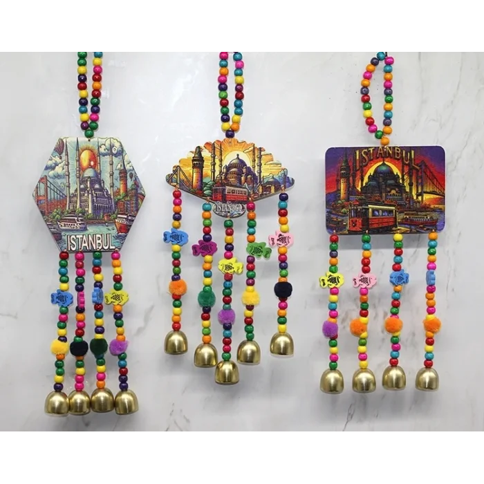 BUĞZ İstanbul Temalı Renkli Boncuklu Asmalı Rüzgar Çanı Alk4572