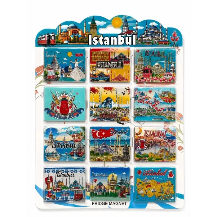 BUĞZ İstanbul Temalı Silikon Buzdolapı Süsü Magnet 12li Set Alk5806