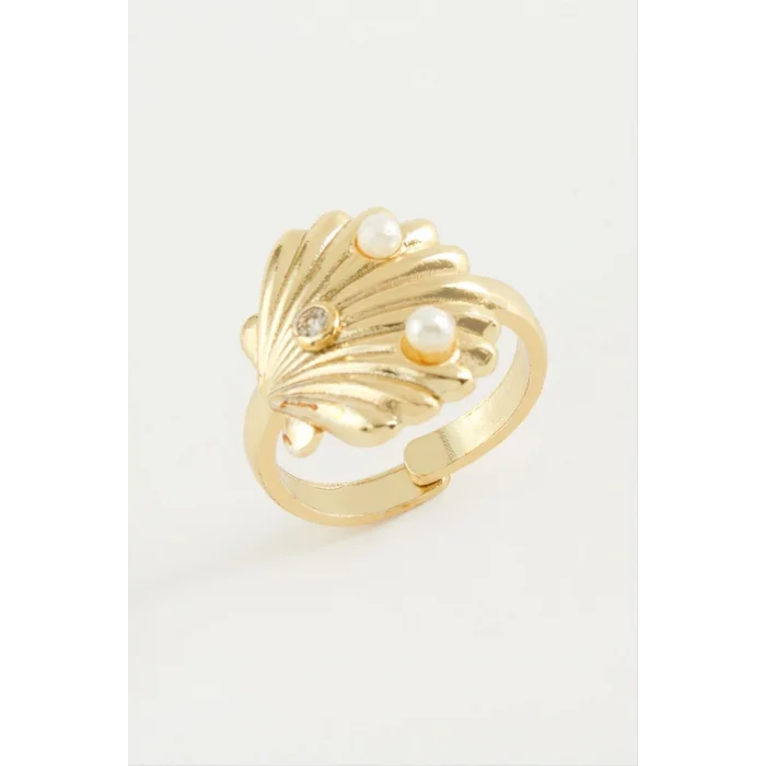 BUĞZ İstiridye İnci Metal Yüzük