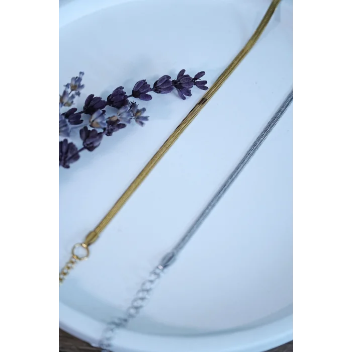 BUĞZ İtalyan Tasarım Çelik Çift Bileklik  Unisex Altın Gümüş Renk, Kararmaz 2 Adet