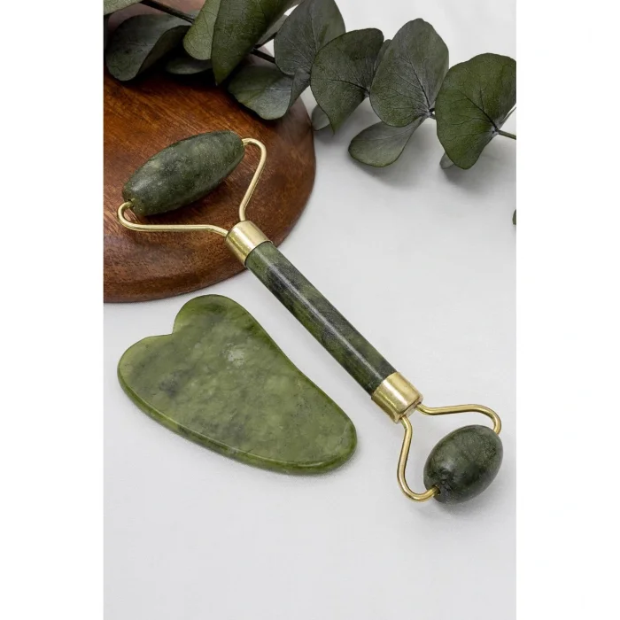 BUĞZ Jade Roller Gua Sha Taşı Seti