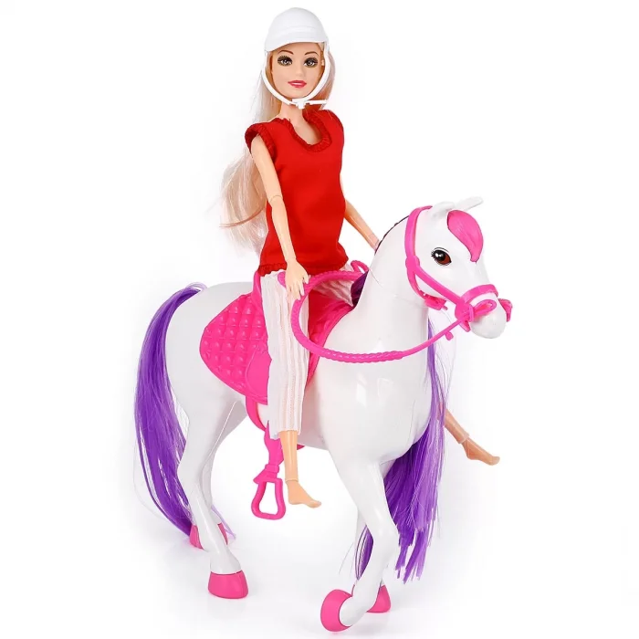  Jasmine Atlı Bebek Beyaz-Pembe