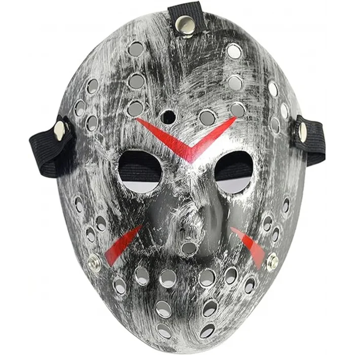 BUĞZ Jason Maskesi Hannibal Maskesi Metal Gümüş Renk 20x25 Cm