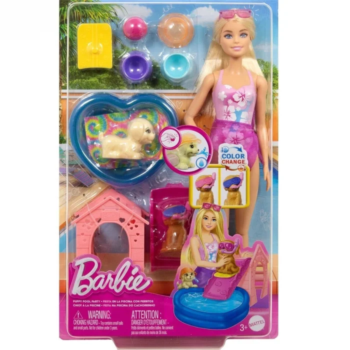  JBF35 Barbie Köpekçikle Havuz Partisi Oyun Seti
