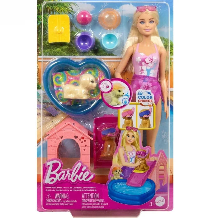  JBF35 Barbie Köpekçikle Havuz Partisi Oyun Seti
